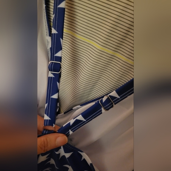 Shein American Flag One Piece Criss Cross Back Adj straps Bathing Suit 3XL - Picture 6 of 6